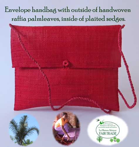 envelope bag fairtrade handcraft of natural fibres